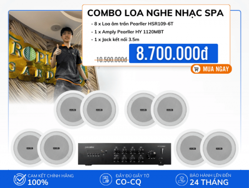 Bộ loa âm trần HSR109-6T nghe nhạc hay cho Spa