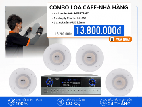 Bộ 4 loa âm trần HSR177-6C giá rẻ, nghe nhạc hay cho cafe, nhà hàng