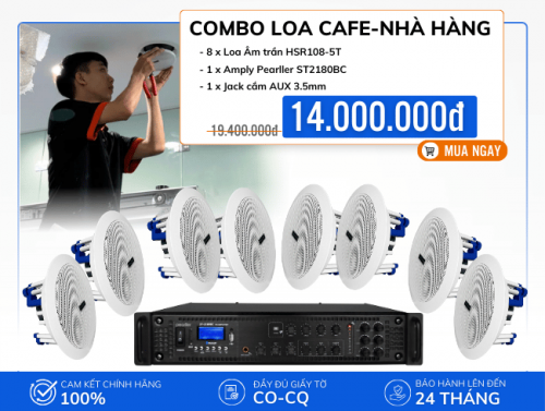 Loa âm trần HSR108-5T nghe nhạc nhẹ nhàng cho cafe, nhà hàng thumb