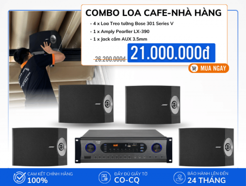 Bộ loa Bose 301 series V nghe nhạc hay cho cafe, nhà hàng