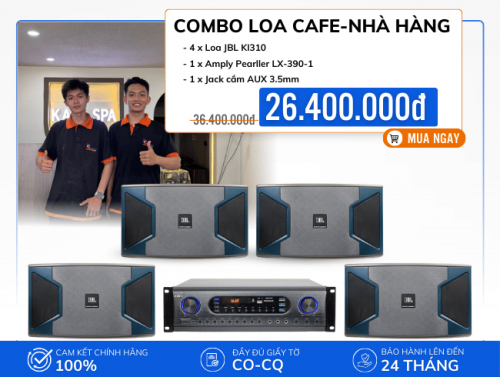 Bộ loa JBL nghe nhạc cao cấp cho không gian cafe, nhà hàng
