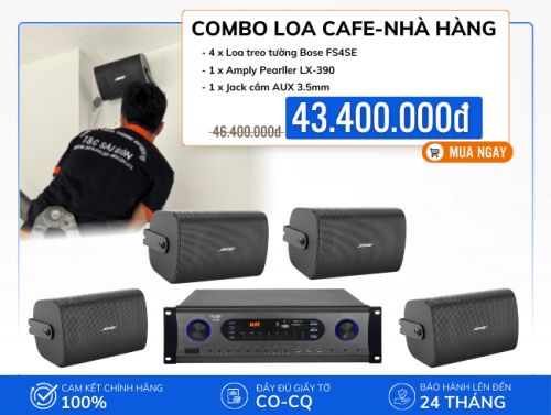 Bộ 4 loa Bose FS4SE nghe nhạc hay cho cafe, nhà hàng