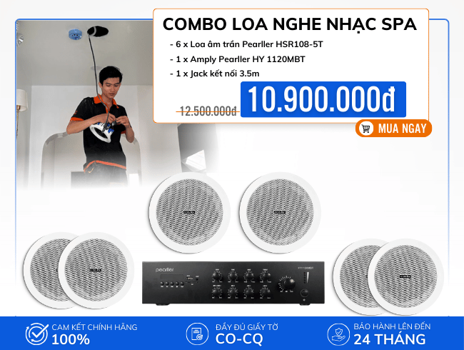 Bộ loa âm trần HSR108-5T nghe nhạc hay, giá rẻ cho Spa