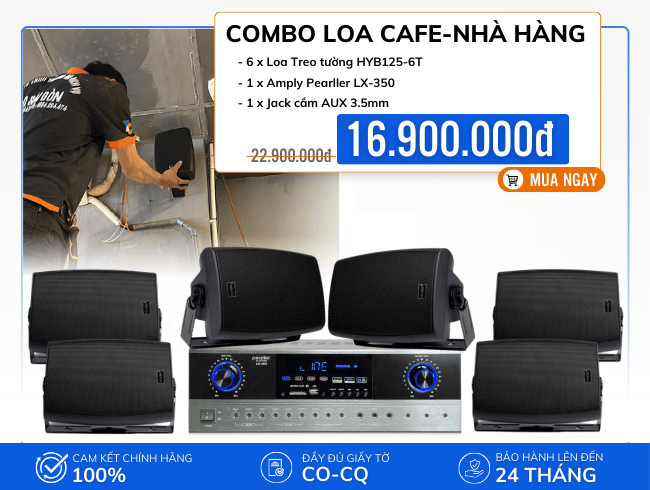 Bộ 6 loa HYB125-6T nghe nhạc nhẹ nhàng cho cafe, nhà hàng