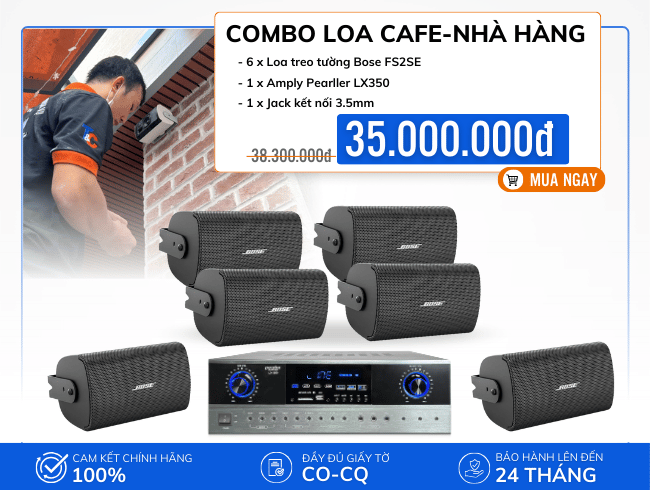 Bộ 6 loa Bose FS2SE cao cấp cho không gian cafe, nhà hàng