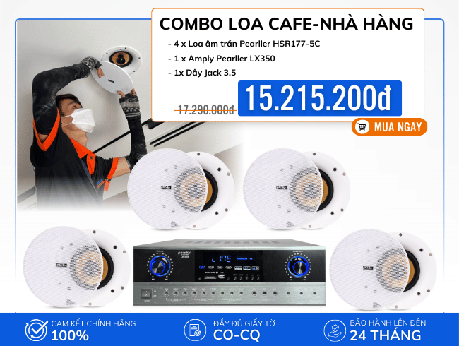 Bộ 4 loa âm trần HSR177-5C nghe nhạc hay cho cafe, nhà hàng