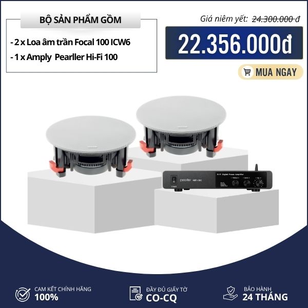 Bộ loa nghe nhạc Hi-Fi cho phòng khách-Focal 100 ICW6