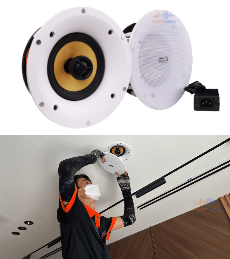 Lắp đặt loa Pearller HSR177-5WF tại phòng khách